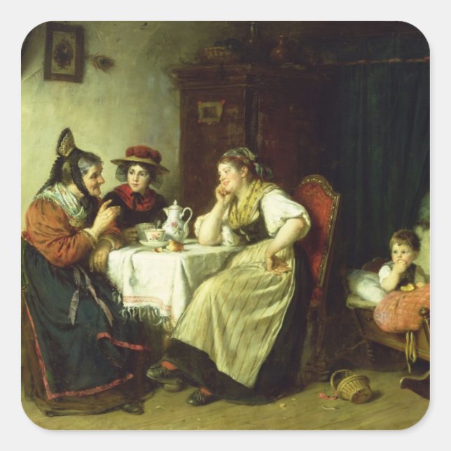 Pegatina Cuadrada Los giros, 1887 (Anverso)