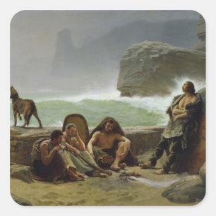 Pegatina Cuadrada Los Guardias Costeros Gaules, 1888