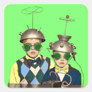 Pegatina Cuadrada Los hermanos del Cadet Espacial