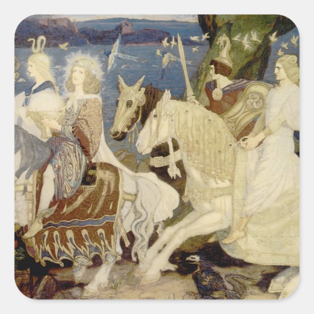 Pegatina Cuadrada Los jinetes del Sidhe (Anverso)