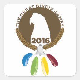 Pegatina Cuadrada ¡Los Juegos de la Gran Birdía de 2016!
