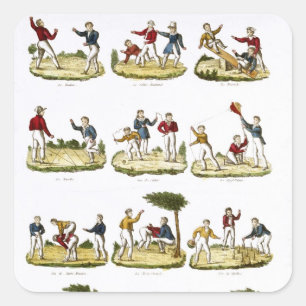 Pegatina Cuadrada Los juegos de los niños, 1810