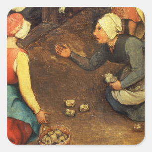 Pegatina Cuadrada Los juegos de los niños: detalle de lanzar del