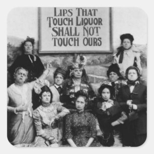 Pegatina Cuadrada Los Labios Que Tocen El Liquor No Tocarán Los Nues