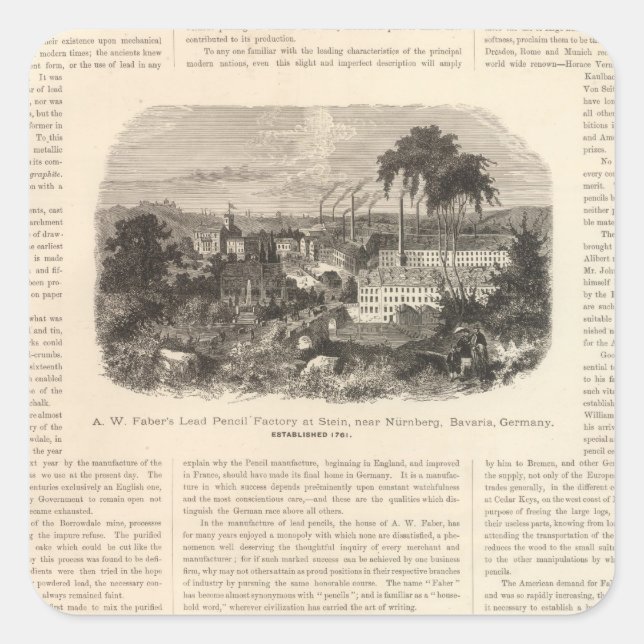 Pegatina Cuadrada Los lápices de plomo de AW Faber (Anverso)