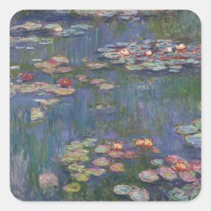 Pegatina Cuadrada Los lirios de agua de Claude Monet