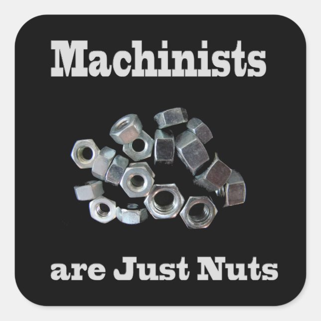 Pegatina Cuadrada Los maquinistas son simplemente locos (Anverso)