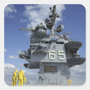 Pegatina Cuadrada Los marineros del departamento del aire prueban el