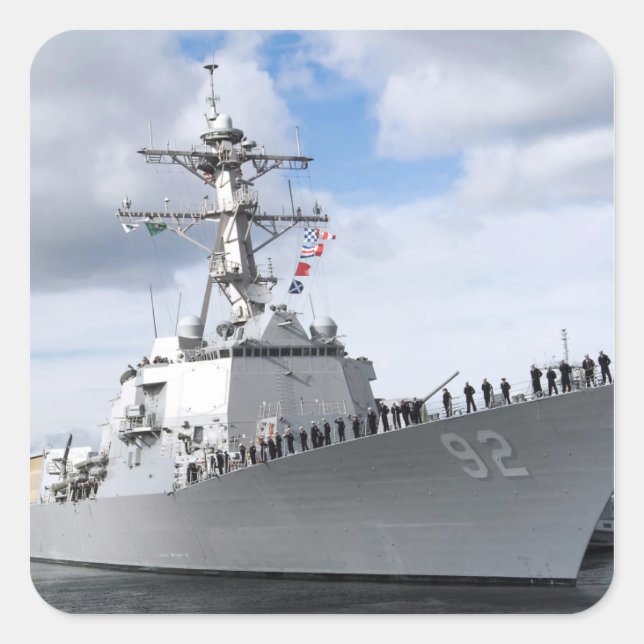 Pegatina Cuadrada Los marineros son los rieles (Anverso)