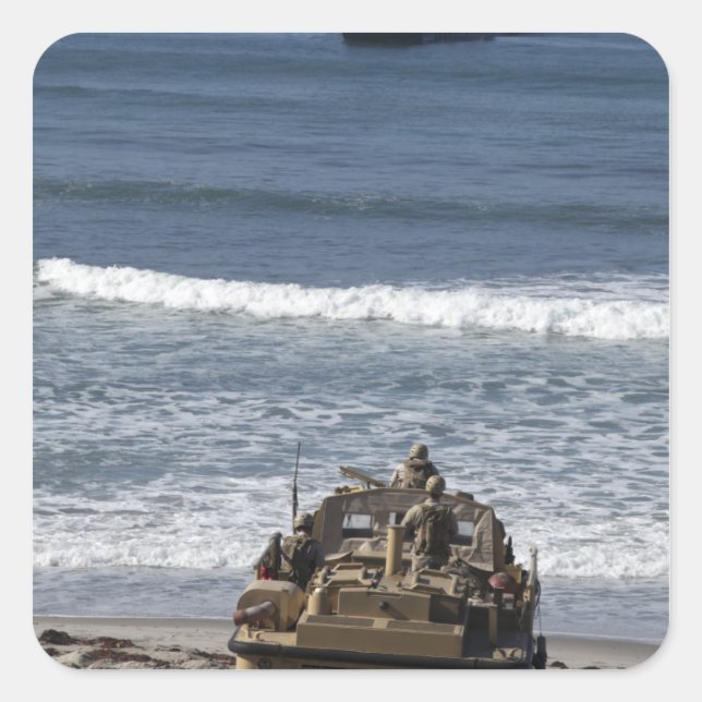 Pegatina Cuadrada Los marinos esperan la llegada (Anverso)