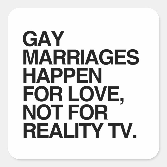 PEGATINA CUADRADA LOS MATRIMONIOS GAYS OCURREN POR AMOR (Anverso)
