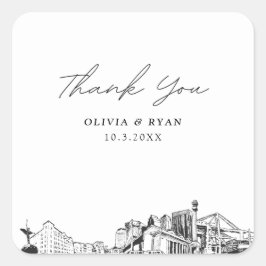 Pegatina Cuadrada Los monumentos Bodas de Jacksonville son muy favor