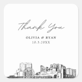 Pegatina Cuadrada Los monumentos de la boda de Myrtle Beach son los 