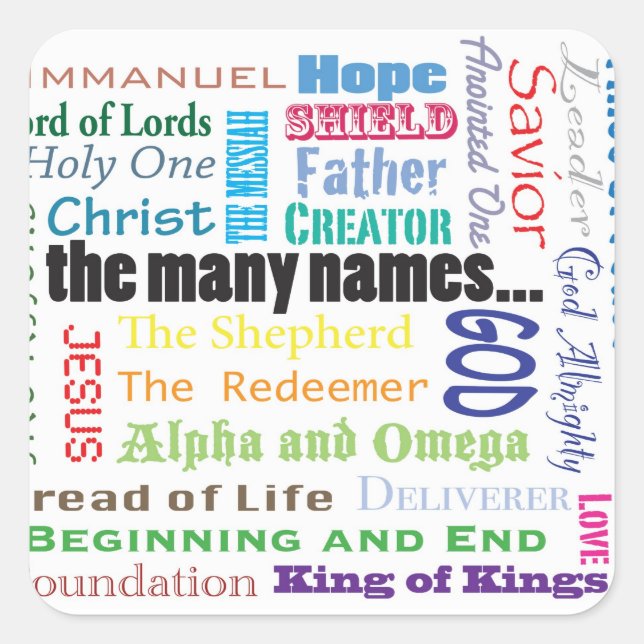 Pegatina Cuadrada Los Muchos Nombres... Pegatinas (Anverso)