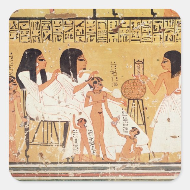 Pegatina Cuadrada Los muertos, su familia y sus sirvientes (Anverso)