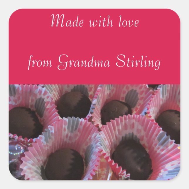 Pegatina Cuadrada Los navidades Bak De La Abuela (Anverso)