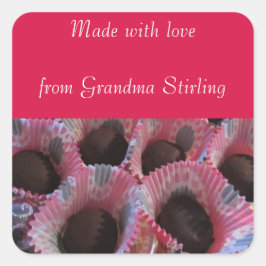 Pegatina Cuadrada Los navidades Bak De La Abuela