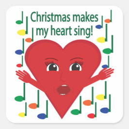 Pegatina Cuadrada "Los Navidades me hacen cantar el corazón"