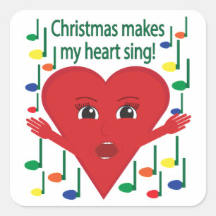 Pegatina Cuadrada "Los Navidades me hacen cantar el corazón"