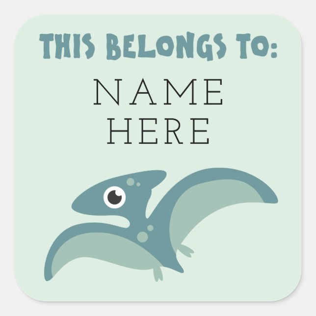 Pegatina Cuadrada Los niños vuelven a la escuela este libro pertenec (Anverso)