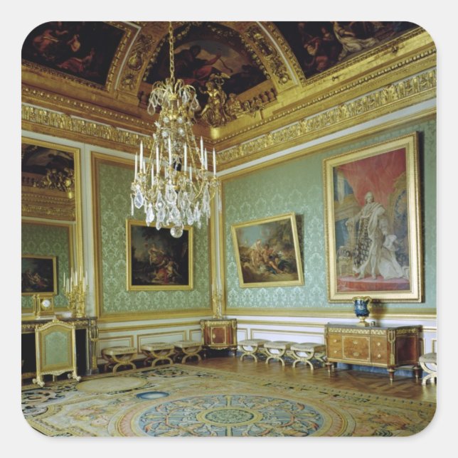 Pegatina Cuadrada Los nobles del DES del salón (Anverso)