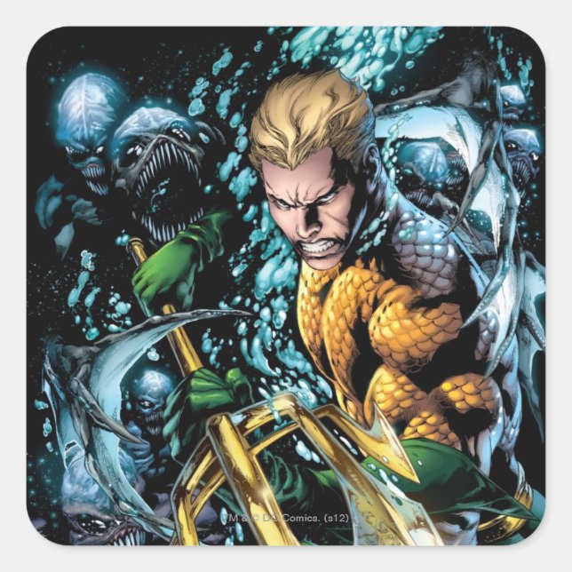 Pegatina Cuadrada Los nuevos 52 - Aquaman #1 (Anverso)