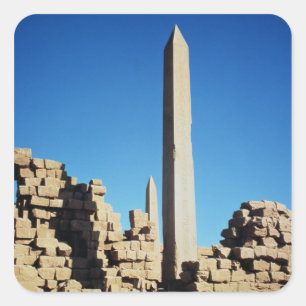 Pegatina Cuadrada Los obeliscos de la Tutmosis I y Hatshepsut