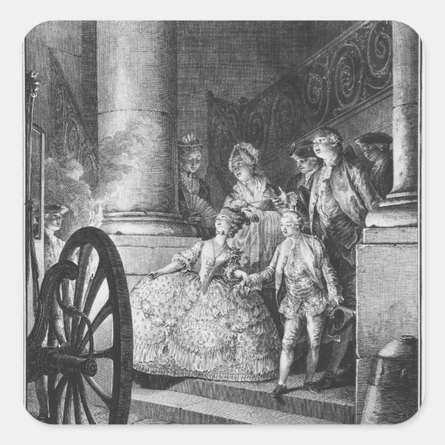 Pegatina Cuadrada Los padrinos pequeños (Anverso)