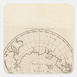 Pegatina Cuadrada Los países sitúan sobre el Polo Norte