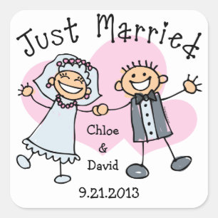 Pegatina Cuadrada Los palos se acaban de casar