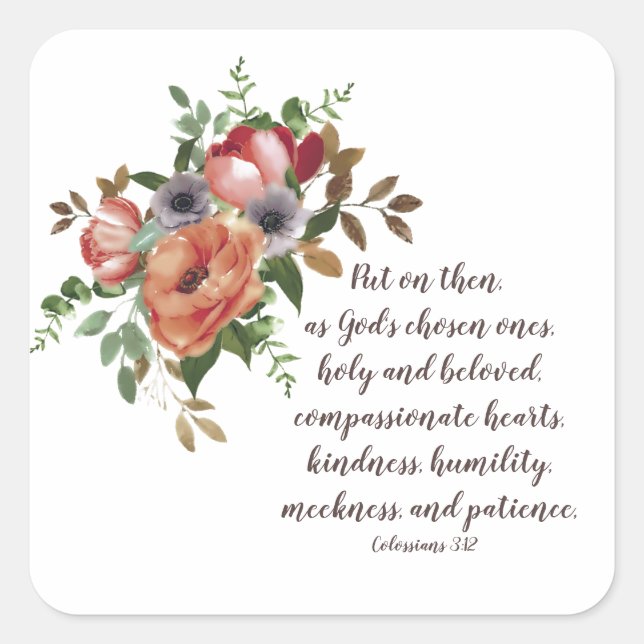 Pegatina Cuadrada Los pegatinas elegidos por Dios (Anverso)