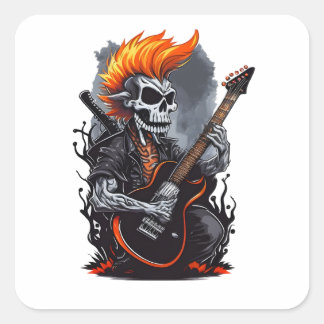Pegatina Cuadrada Los Pegatinas y etiquetas del rock
