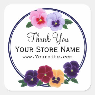 Pegatina Cuadrada Los pensamientos personalizados florales le