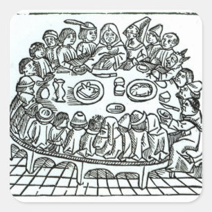 Pegatina Cuadrada Los peregrinos de Canterbury