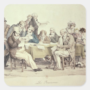 Pegatina Cuadrada Los periódicos