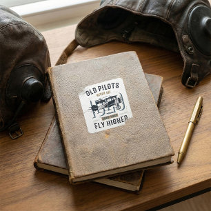 Pegatina Cuadrada Los pilotos viejos nunca mueren