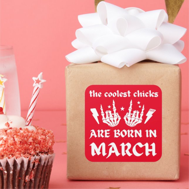 Pegatina Cuadrada LOS POLLOS MÁS FRÍOS NACEN EN EL cumpleaños DE MAR (Fiesta)