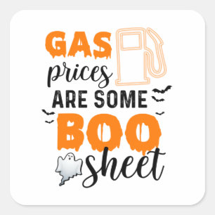 Pegatina Cuadrada Los precios del gas de Halloween son nulos