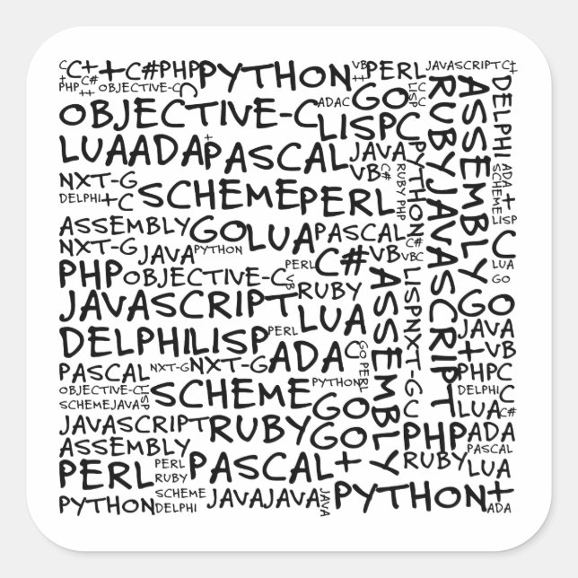 Pegatina Cuadrada Los Programadores Tienen Múltiples Habilidades De  (Anverso)
