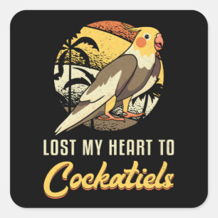 Pegatina Cuadrada Los Propietarios De Cockatiel Perdieron Mi Corazón