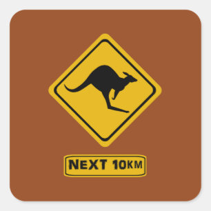Pegatina Cuadrada los próximos 10 km de kangaroos