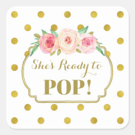 Pegatina Cuadrada Los puntos blancos de oro que está lista para comp