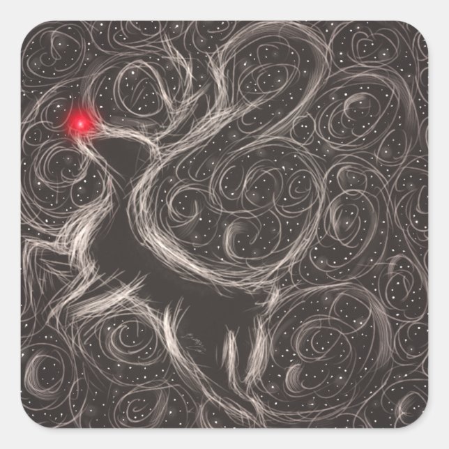 Pegatina Cuadrada Los renos más famosos (Anverso)