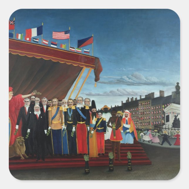 Pegatina Cuadrada Los representantes de poderes extranjeros (Anverso)