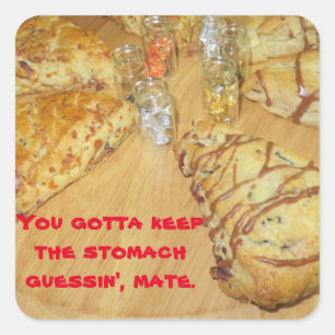 Pegatina Cuadrada Los Scones son deliciosos