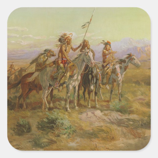 Pegatina Cuadrada Los scouts (Anverso)