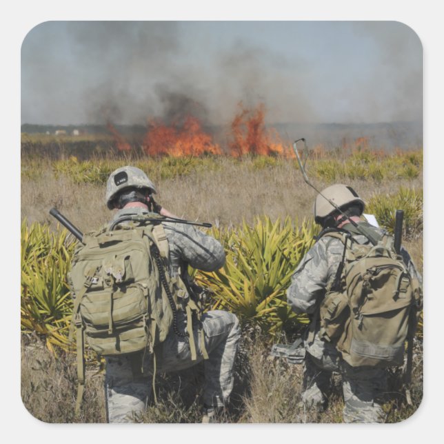 Pegatina Cuadrada Los soldados llaman a la información (Anverso)