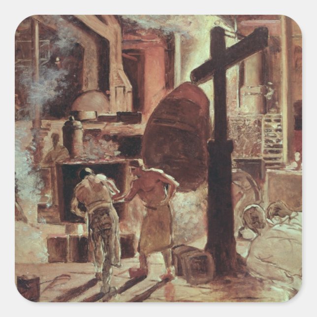 Pegatina Cuadrada Los Steelworks (Anverso)