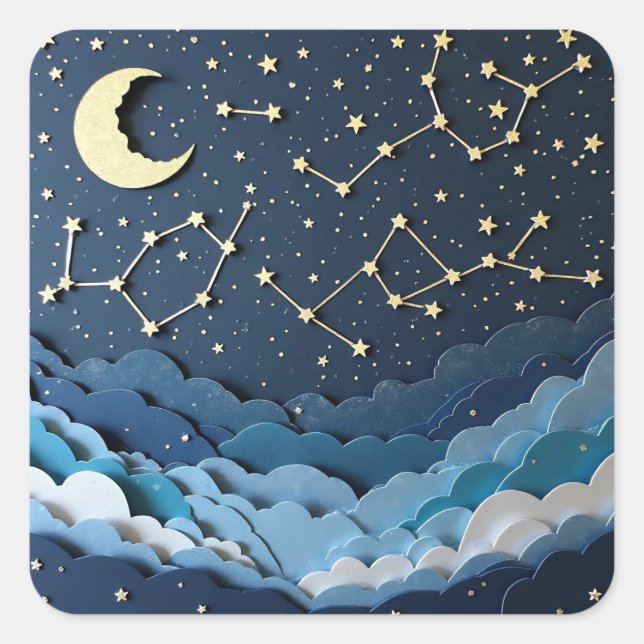 Pegatina Cuadrada Los sueños de cafeína: Pegatinas de arte del café (Anverso)