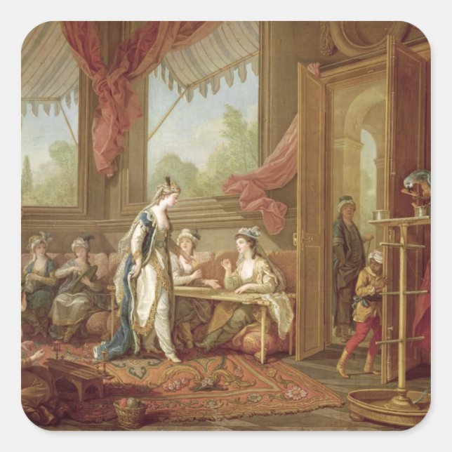 Pegatina Cuadrada Los Tapices de pedidos de Sultana (Anverso)